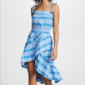 Misa LA | Plaid Blue Cotton Dress | Small